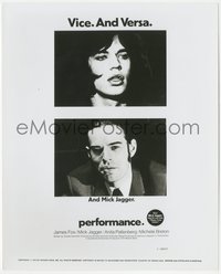 7p1436 PERFORMANCE 8.25x10 still 1970 directed by Nicolas Roeg, Mick Jagger & James Fox trade roles!