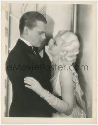 7p1442 PUBLIC ENEMY 8x10.25 still 1931 best romantic close up of James Cagney & sexy Jean Harlow!