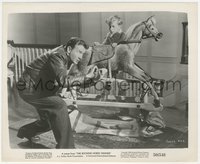 7p1446 ROCKING HORSE WINNER 8x10 still 1950 John Mills shows young John Howard Davies how to ride!