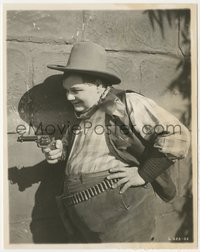 7p1447 ROUND-UP 8x10 key book still 1920 great close up of cowboy Fatty Arbuckle pointing gun!