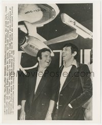 7p1458 STAR TREK 8.25x10 news photo 1978 William Shatner & Leonard Nimoy at movie press conference!