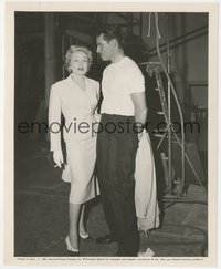 7p1466 TOUCH OF EVIL candid 8x10 still 1958 Marlene Dietrich & Charlton Heston between scenes!