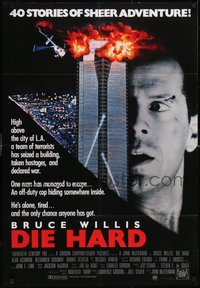 7p0187 DIE HARD Aust 1sh 1988 cop Bruce Willis is up against twelve terrorists, crime classic!