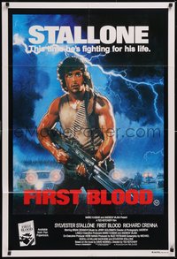 7p0189 FIRST BLOOD Aust 1sh 1982 artwork of Sylvester Stallone as John Rambo by Drew Struzan!