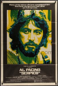 7p0195 SERPICO Aust 1sh 1974 great image of undercover cop Al Pacino, Sidney Lumet crime classic!