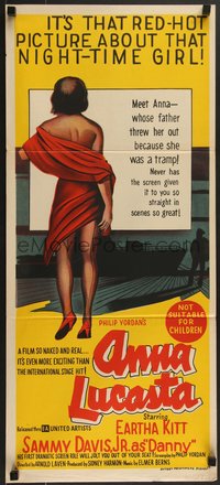 7p0152 ANNA LUCASTA Aust daybill 1959 art of red-hot night-time girl Eartha Kitt, ultra rare!