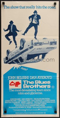 7p0154 BLUES BROTHERS Aust daybill 1980 John Belushi & Aykroyd, the show that really hits the road!