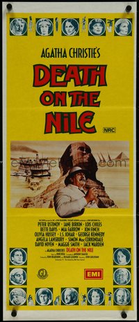 7p0157 DEATH ON THE NILE Aust daybill 1978 Peter Ustinov, Agatha Christie, different Sphinx image!