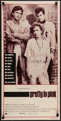 7p0175 PRETTY IN PINK Aust daybill 1986 great portrait of Molly Ringwald, McCarthy & Jon Cryer!