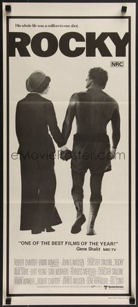 7p0177 ROCKY Aust daybill 1977 Sylvester Stallone with Talia Shire, boxing classic!