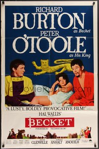 7p0232 BECKET style B 1sh 1964 Richard Burton in the title role, Peter O'Toole, John Gielgud!