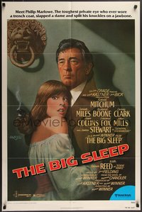 7p0236 BIG SLEEP 1sh 1978 art of Robert Mitchum & sexy Candy Clark by Richard Amsel!