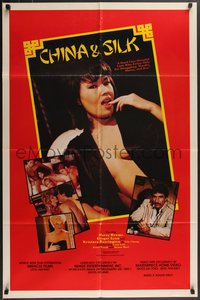 7p0272 CHINA & SILK video/theatrical 1sh 1984 she exists only for smuggling, murder, money & sex!