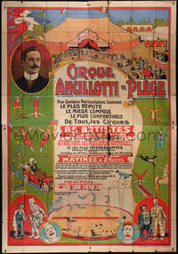 7p0030 CIRQUE ANCILLOTTI PLEGE 90x129 French circus poster 1920s Beauvais art,85 artistes,ultra rare!