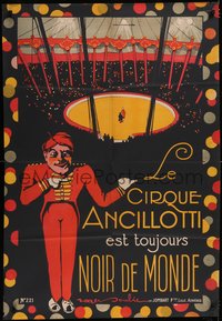 7p0028 CIRQUE ANCILLOTTI PLEGE 30x45 French circus poster 1920s great artwork a 1 clown usher!