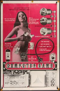 7p0287 COMPUTER GAME 1sh 1969 wacky art of sexy computerized girl w/light bulbs!