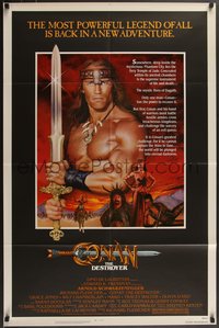 7p0288 CONAN THE DESTROYER 1sh 1984 Arnold Schwarzenegger is the most powerful legend of all!