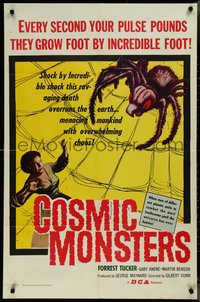 7p0293 COSMIC MONSTERS 1sh 1958 cool art of giant spider with terrified woman in its web!