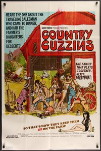 7p0295 COUNTRY CUZZINS 1sh 1970 wacky art, a family that plays together stays together!