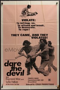 7p0307 DARE THE DEVIL 1sh 1969 dune buggy hoodlums came and violated women, ultra rare!