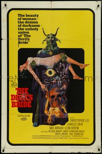 7p0317 DEVIL'S BRIDE 1sh 1968 wild art, the union of the beauty of woman and the demon of darkness!