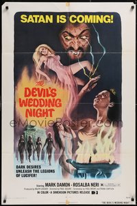 7p0318 DEVIL'S WEDDING NIGHT 1sh 1973 art of naked countess who bathed in 600 virgins' blood!