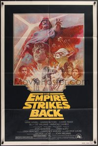 7p0337 EMPIRE STRIKES BACK NSS style 1sh R1981 George Lucas sci-fi classic, cool artwork by Tom Jung!