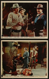 7p1297 EL DORADO 2 color English FOH LCs 1967 John Wayne, Robert Mitchum, Howard Hawks, different!