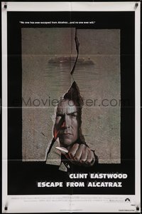 7p0339 ESCAPE FROM ALCATRAZ 1sh 1979 Eastwood busting out by Lettick, Don Siegel prison classic!