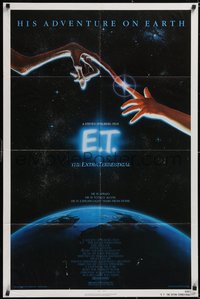 7p0328 E.T. THE EXTRA TERRESTRIAL NSS style 1sh 1982 Steven Spielberg classic, John Alvin art!