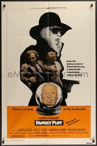 7p0344 FAMILY PLOT 1sh 1976 from the mind of devious Alfred Hitchcock, Karen Black, Bruce Dern!