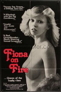 7p0346 FIONA ON FIRE 1sh 1978 sexy topless Amber Hunt is Queen of the trashy class!