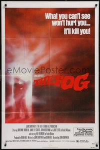 7p0353 FOG 1sh 1980 John Carpenter, what you can't see won't hurt you, it'll kill you!