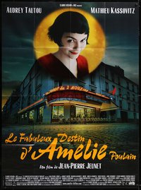 7p0074 AMELIE French 1p 2001 Jean-Pierre Jeunet, great image of Audrey Tautou over storefront!