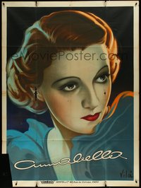 7p0075 ANNABELLA French 1p 1930s wonderful close-up portrait art by Emilio Vila, ultra rare!