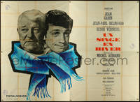 7p0064 MONKEY IN WINTER French 4p 1962 art of heavy drinkers Jean Gabin & Jean-Paul Belmondo, rare!