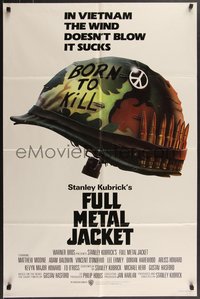 7p0363 FULL METAL JACKET advance 1sh 1987 Stanley Kubrick Vietnam War movie, Philip Castle art!