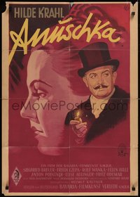 7p0140 ANUSCHKA German 1942 Josef Fenneker art of Hilde Krahl & rich smoking doctor, ultra rare!