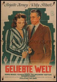 7p0143 GELIEBTE WELT German 1942 Hilfiker art of Brigitte Horney & Willy Fritsch, ultra rare!