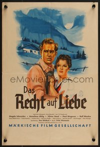 7p0150 RIGHT TO LOVE German 12x18 1939 Weninger art of Magda Schneider & Viktor Staal, ultra rare!