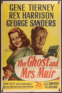 7p0371 GHOST & MRS. MUIR 1sh 1947 Gene Tierney, Rex Harrison, George Sanders