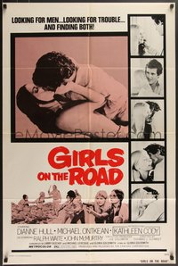 7p0376 GIRLS ON THE ROAD 1sh 1973 looking for men & trouble, and finding both!