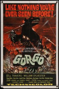 7p0381 GORGO 1sh 1961 great artwork of giant monster terrorizing London by Joseph Smith!