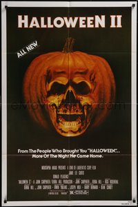 7p0386 HALLOWEEN II NSS style 1sh 1981 cool jack-o-lantern skull image, more of the night HE came home!