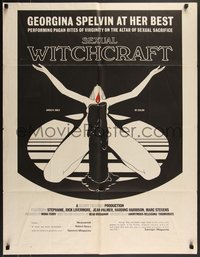 7p0397 HIGH PRIESTESS OF SEXUAL WITCHCRAFT 30x38 1sh 1973 Georgina Spelvin, sexy art of woman w/candle!