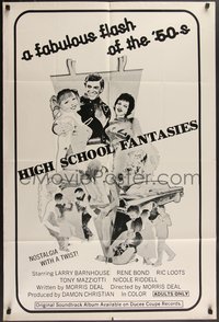 7p0398 HIGH SCHOOL FANTASIES 1sh 1974 Rene Bond love & sex, big cast, big music, big story!