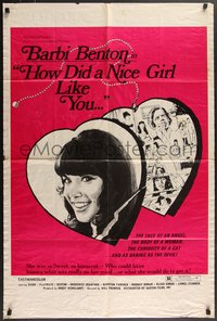 7p0409 HOW DID A NICE GIRL LIKE YOU... 1sh 1972 Barbi Benton played bedroom instead of the field!