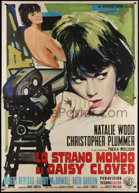 7p0034 INSIDE DAISY CLOVER Italian 2p 1966 different Brini art of sexy Natalie Wood & camera, rare!