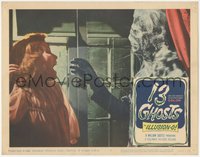 7p0751 13 GHOSTS LC #2 1960 William Castle, great close up of monster approaching terrified girl!