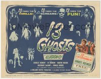 7p0651 13 GHOSTS TC 1960 William Castle haunted house horror in Illusion-O, great artwork!